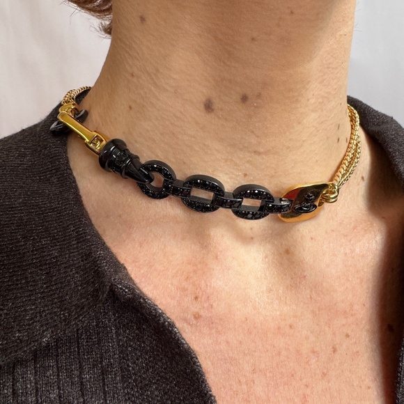 Vivienne Westwood Multi Detailed Chain / Link / Orb Crystal Choker Necklace - Picture 9 of 9